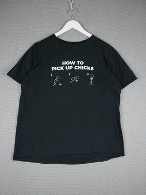 How to Pick Up Chicks Cotton Black Shirt Tee Mens Medium / Large